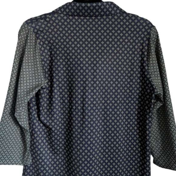 Gretchen Scott Navy Diamond Print Shift Dress Medium Designer - Picture 9 of 14